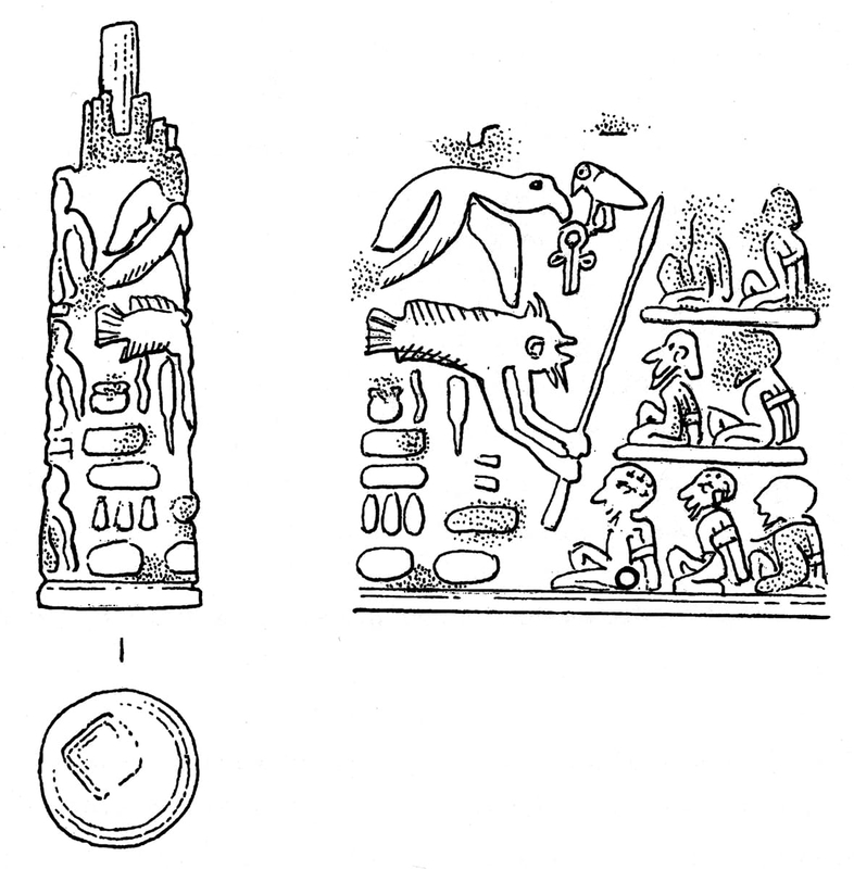 narmer seal engraving fish hitting enemies