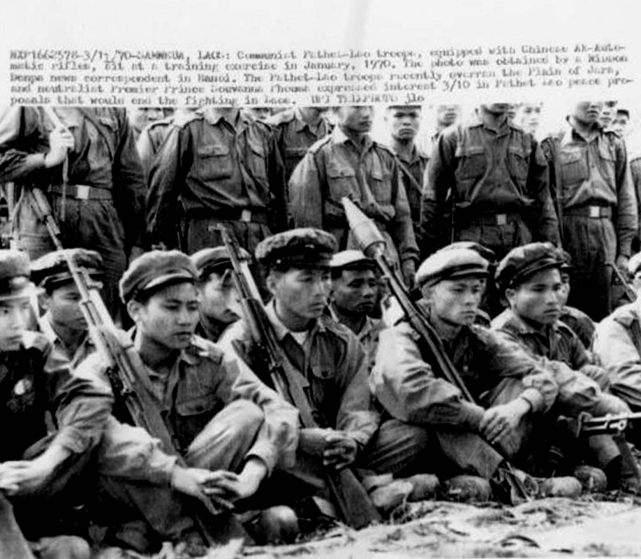 pathet lao troops training photo