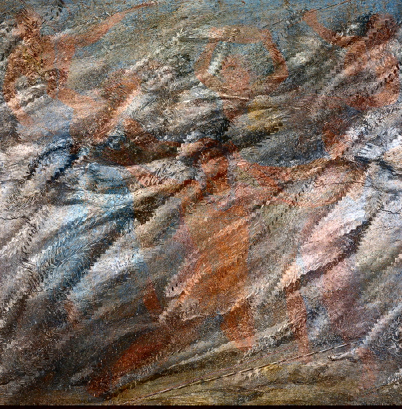 pentheus and bacchants pompeii fresco