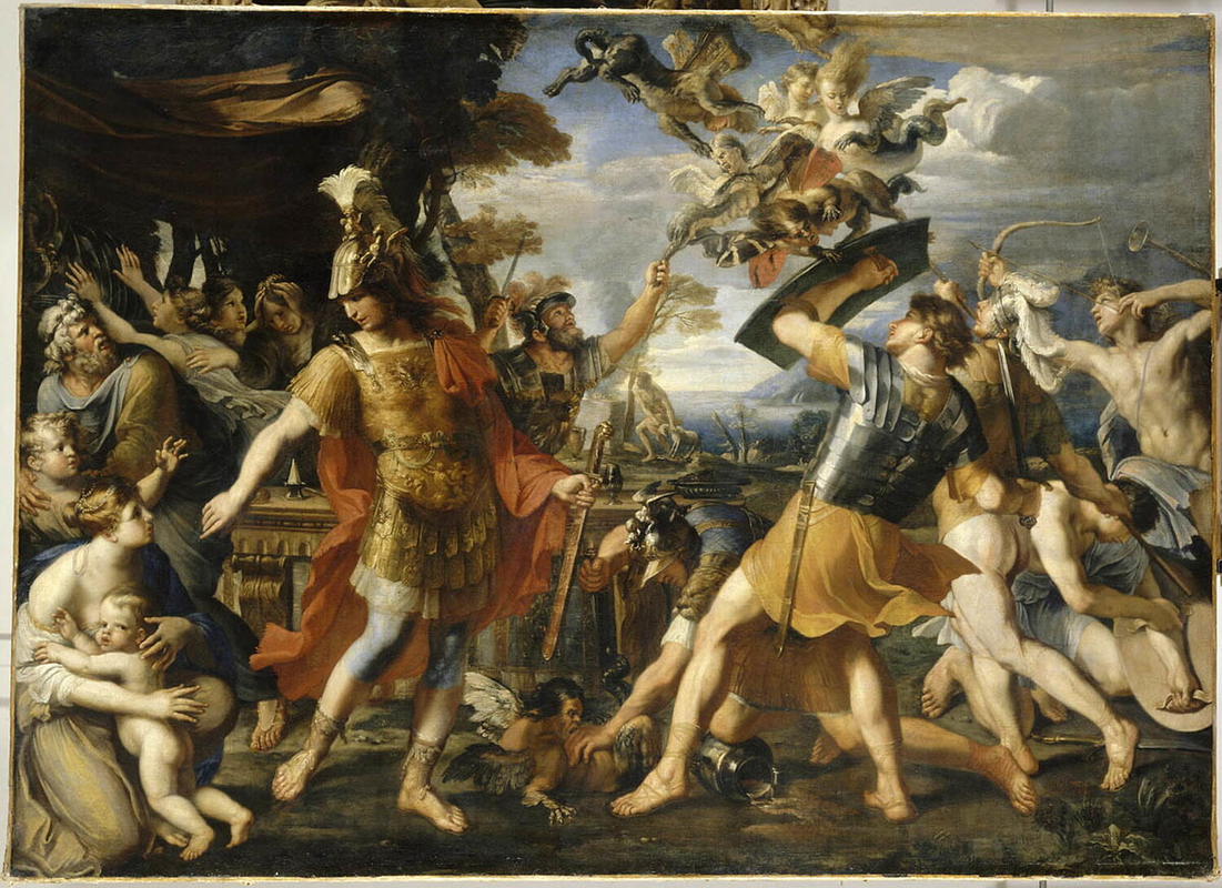 perrier aeneas fighting harpies painting