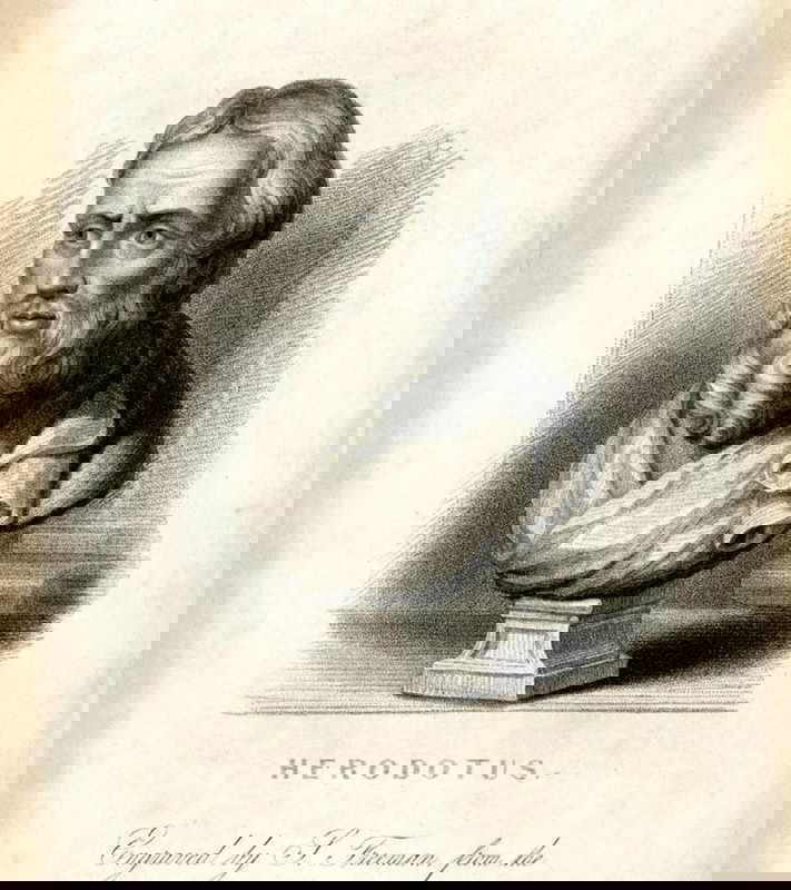 portrait greek historian herodotus engraving london