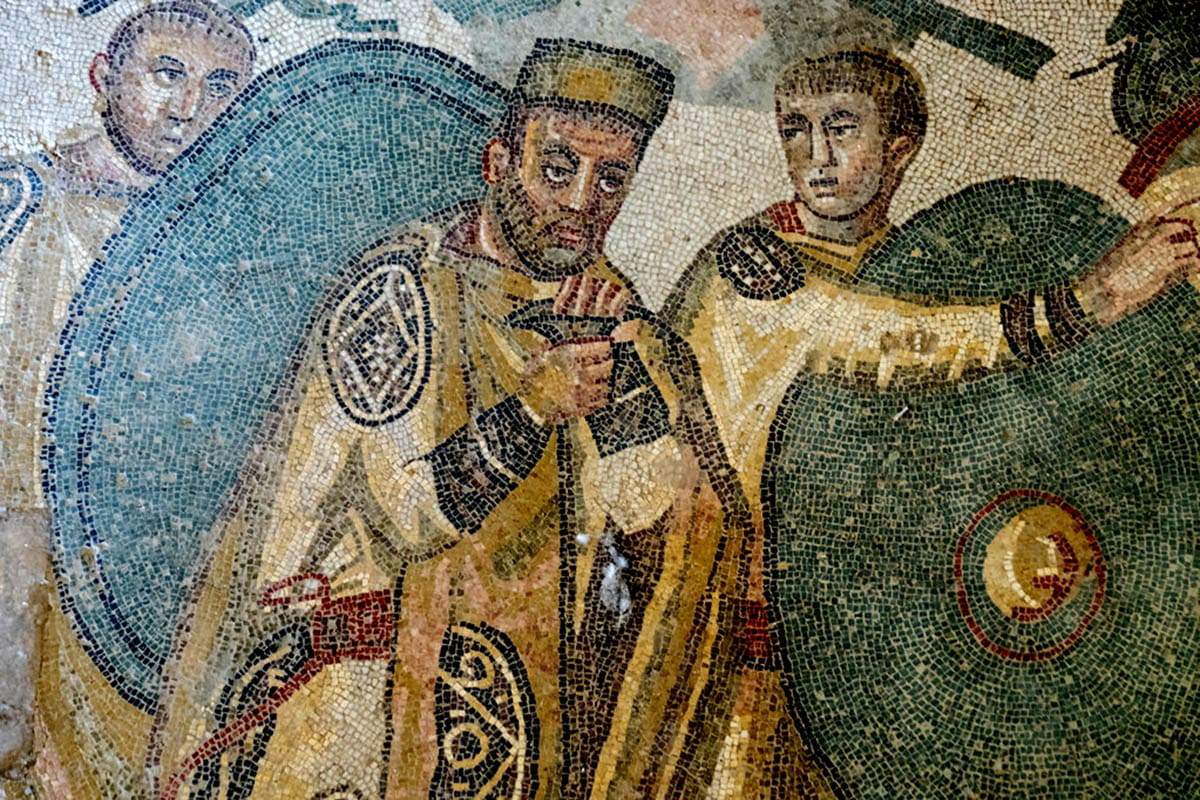 roman commander soldiers mosaic