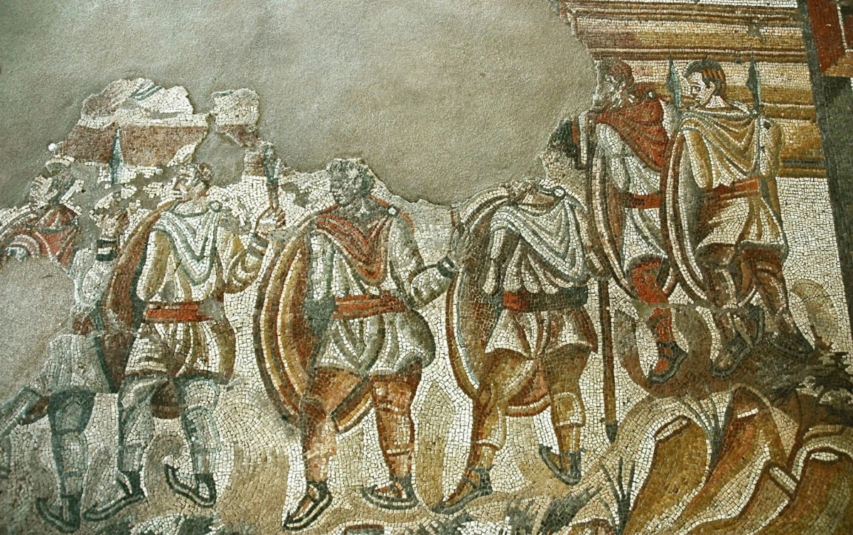 roman soldiers mosaic