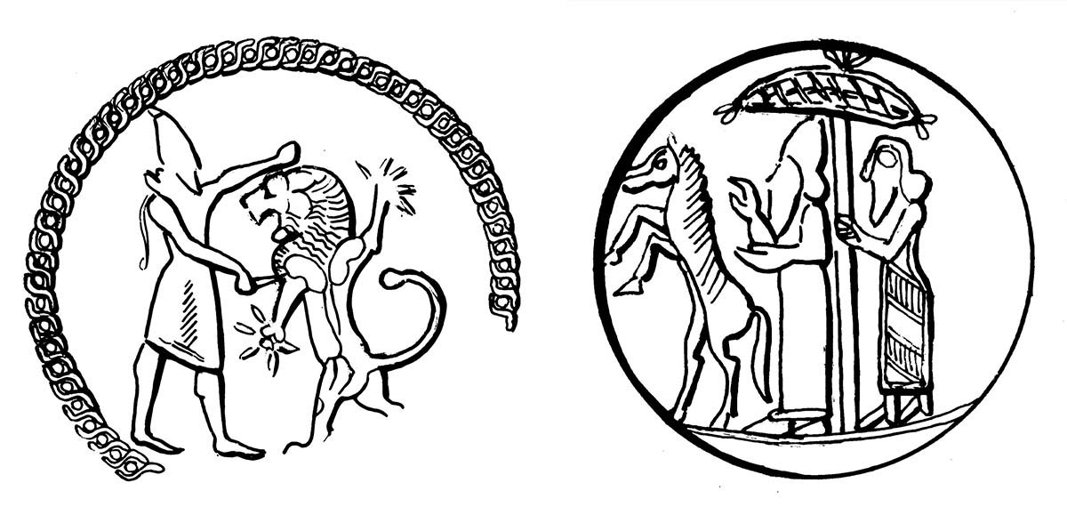 seal impression lion hunt and parasol