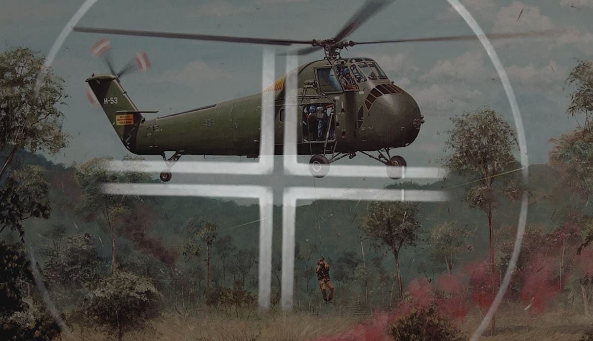 secret war in laos cold war helicopter landing laos