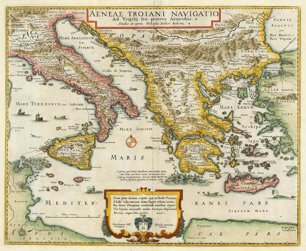 virgils aeneid voyage of aeneas ancient map