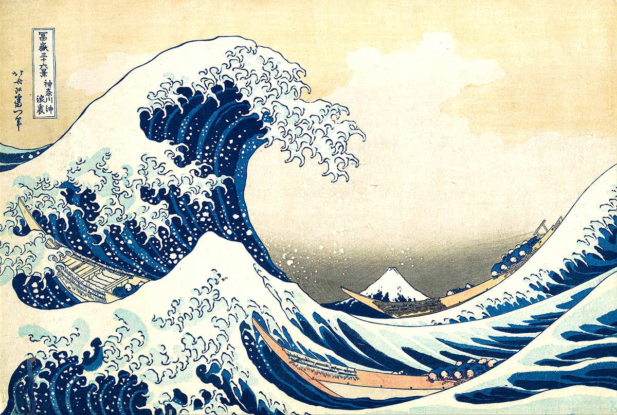 wave hokusai japanese ukiyo e print