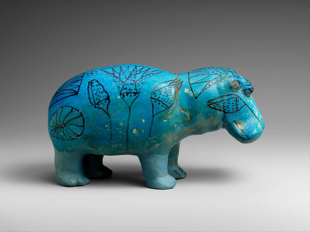 william hippopotamus fayence statuette