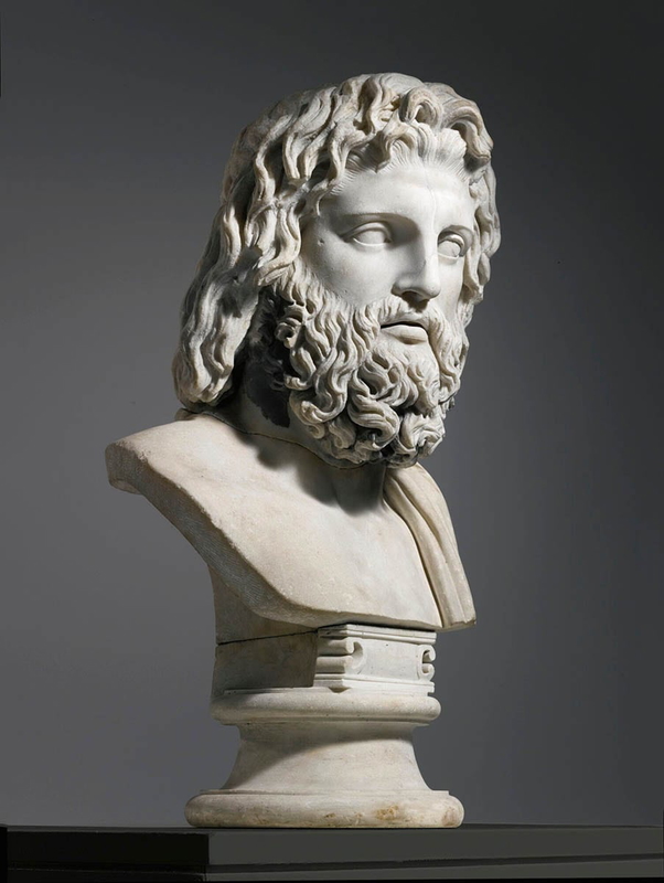 greek god zeus marble bust
