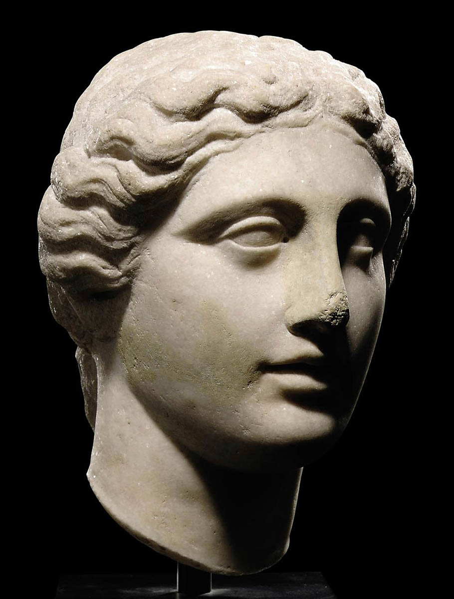 aphrodite roman marble head