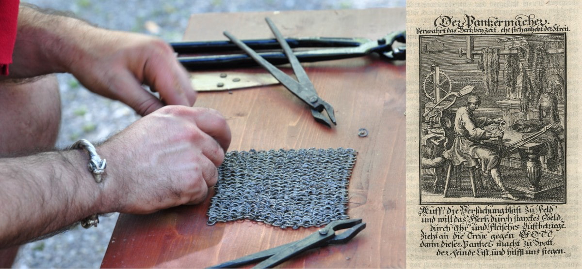 armorer making german roman mail