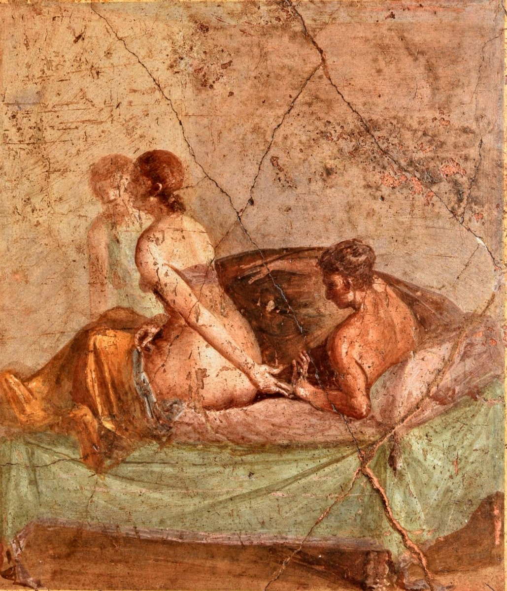 couple in bed erotic pompeii fresco