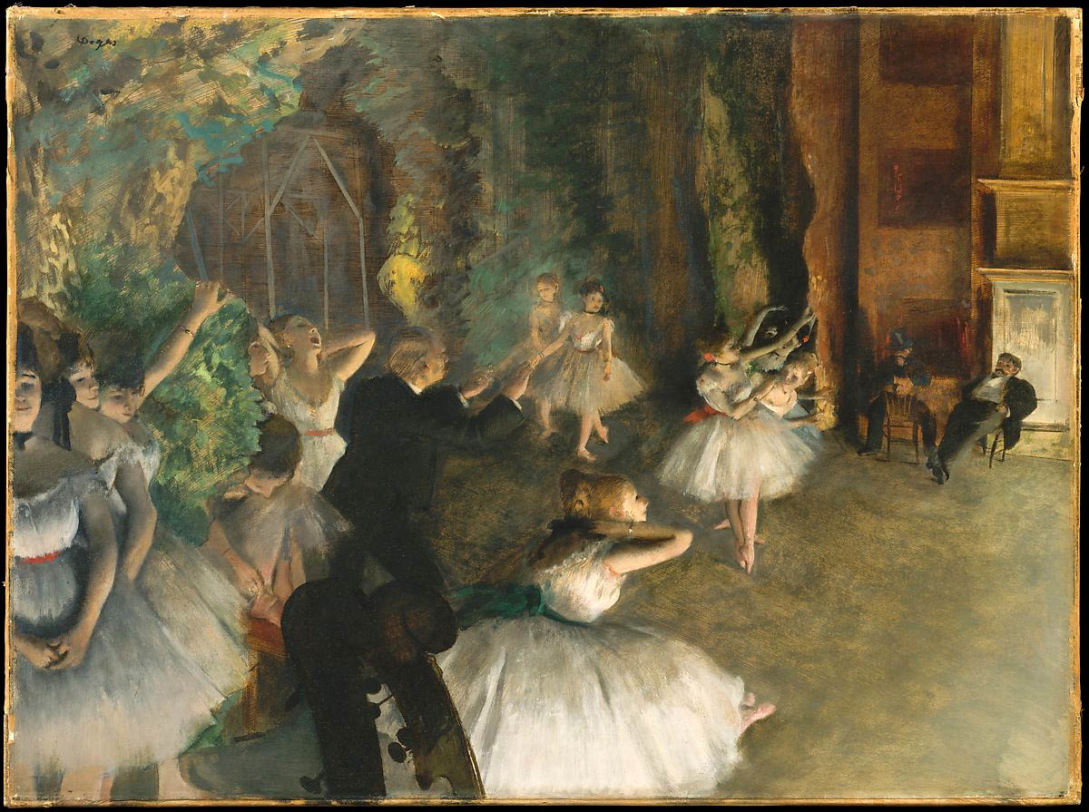 degas rehearsal ballet dancers onstage
