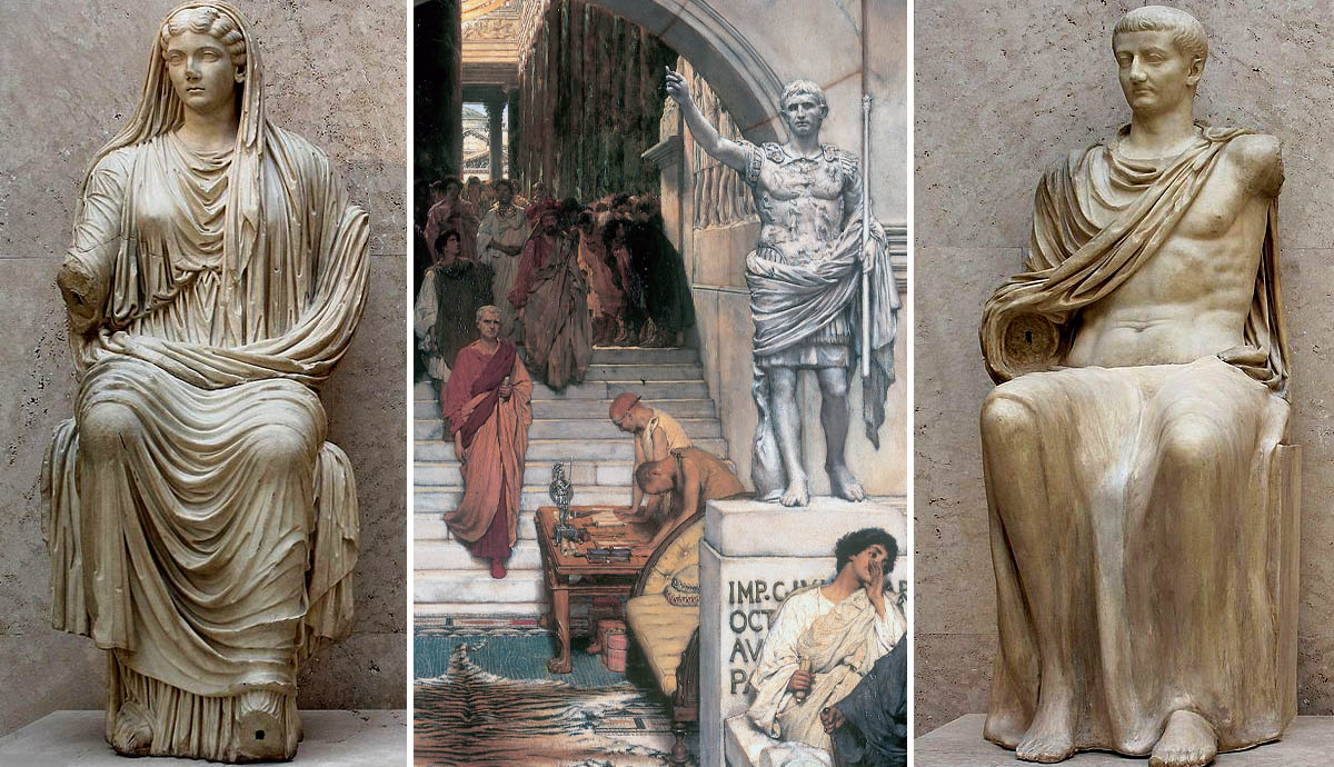emperor augustus livia tiberius statues tadema agrippa