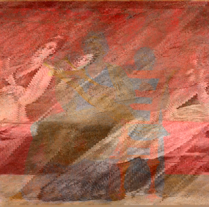 female kithara player boscoreale fresco