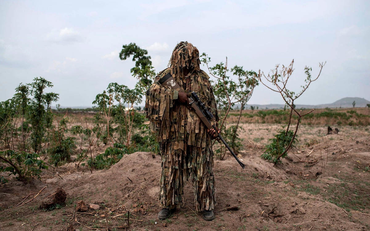 ghillie suit nigerian sniper