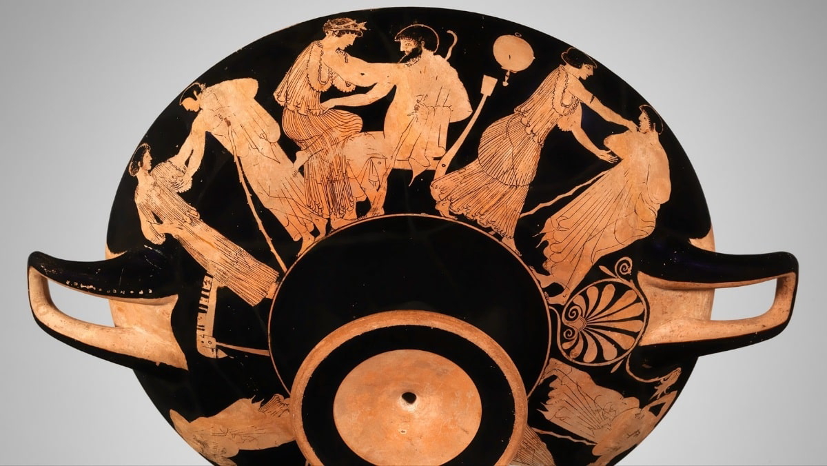 hieron lovers kylix greek vase paintings