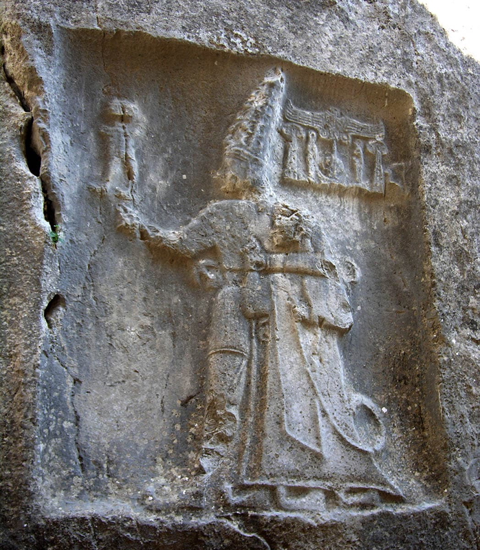 hittite god relief on stone hattusha anatolia