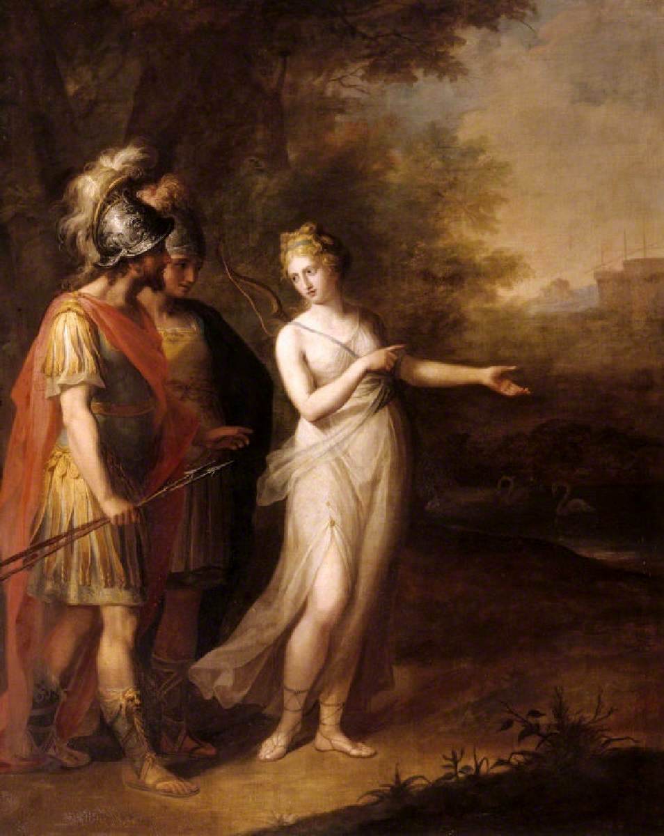 kauffman goddess aphrodite venus guides aeneas painting