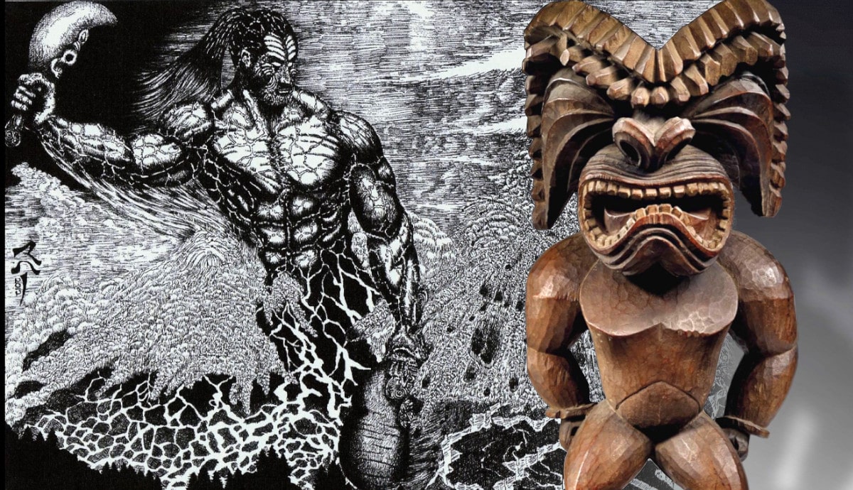 ku god statue ralph maheno ruamoko illustration