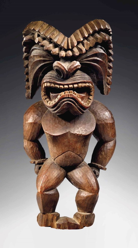 ku god war polynesian god wooden statue totem