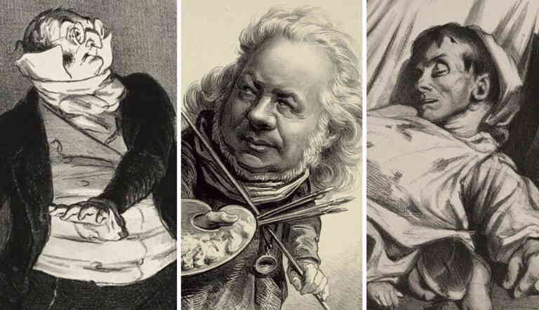 three lithographs by honore daumier