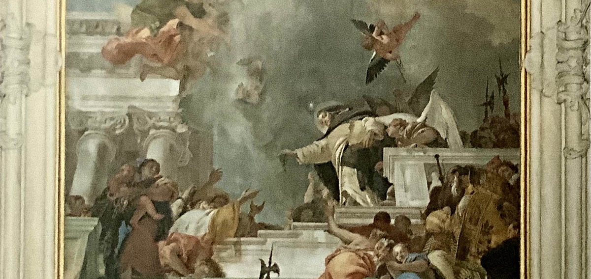 tiepolo institution of rosary saint dominic rococo fresco