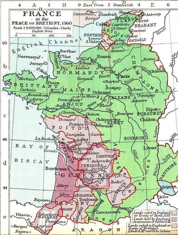 1360 political map of france