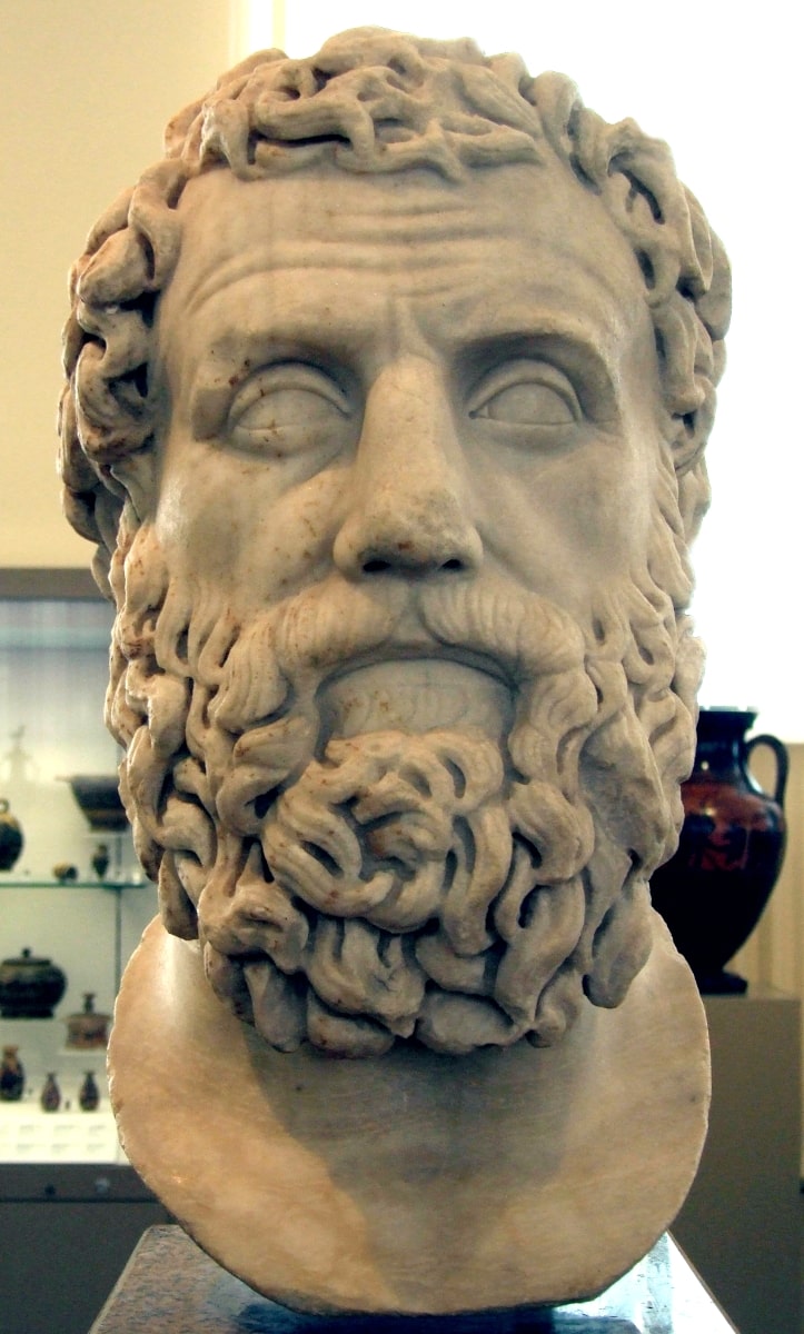 archilochus greek poet marble portrait bust