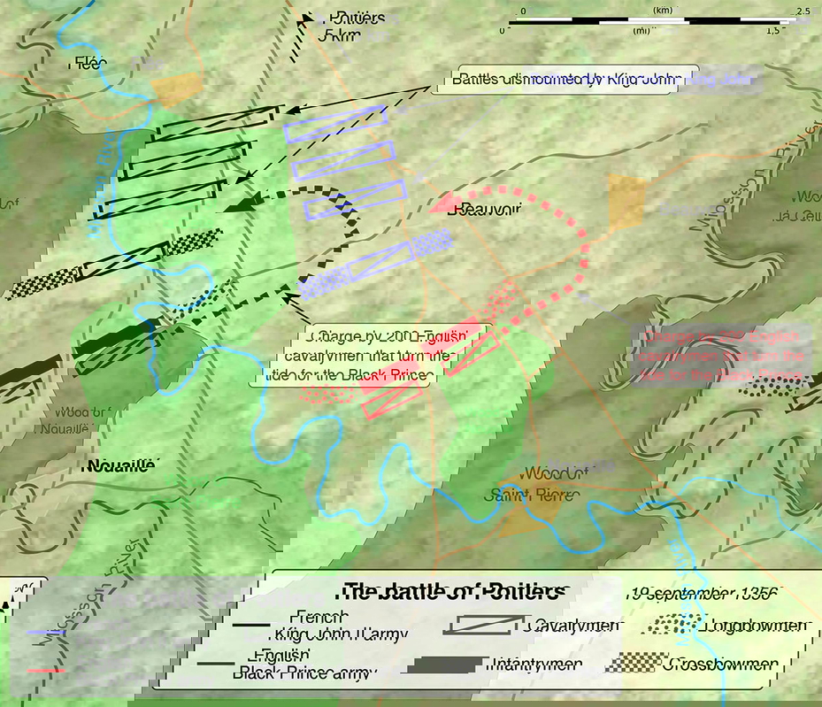 battle of poitiers battlefield map