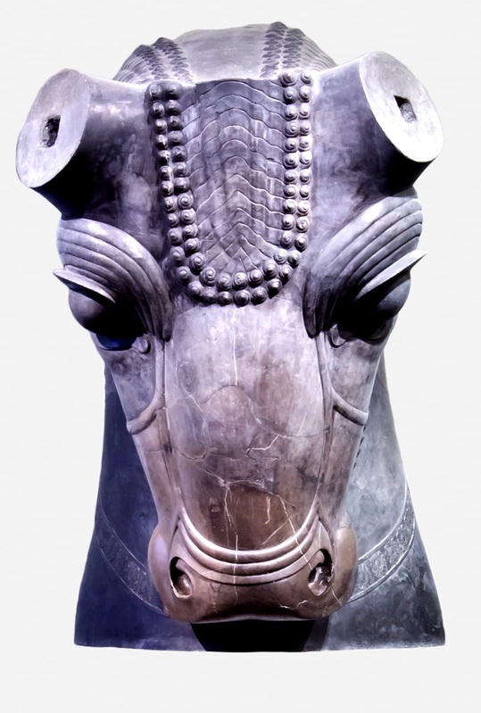 bull head perseoplis statue