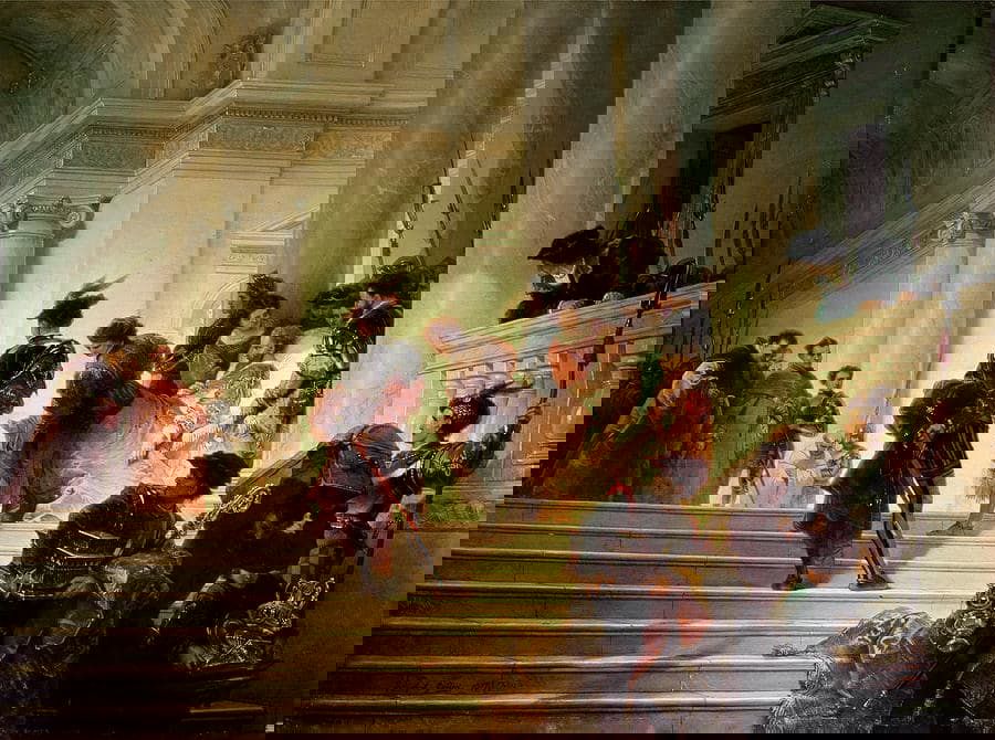 cesare leaving vatican niccolo machiavelli painting