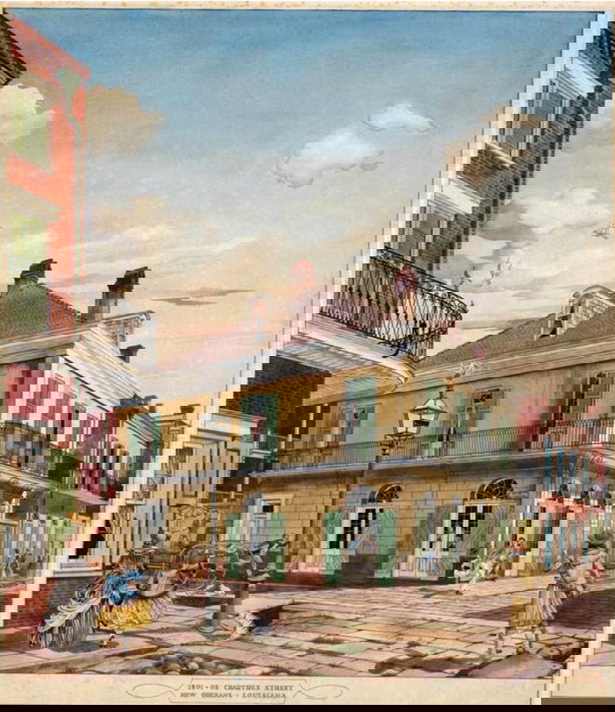 chartres street new orelans illustration