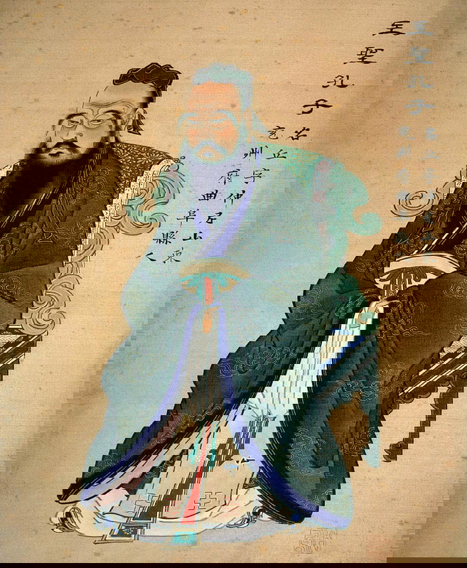 confucius sitting illustration