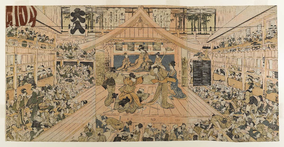 edo japan kabuki theatre woodblock print 1793