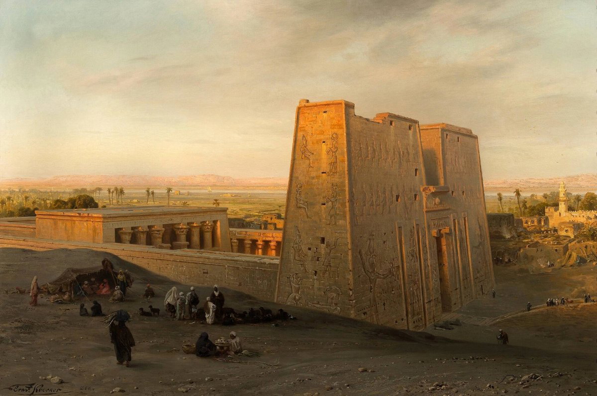 ernst karl koerner temple horus edfu painting
