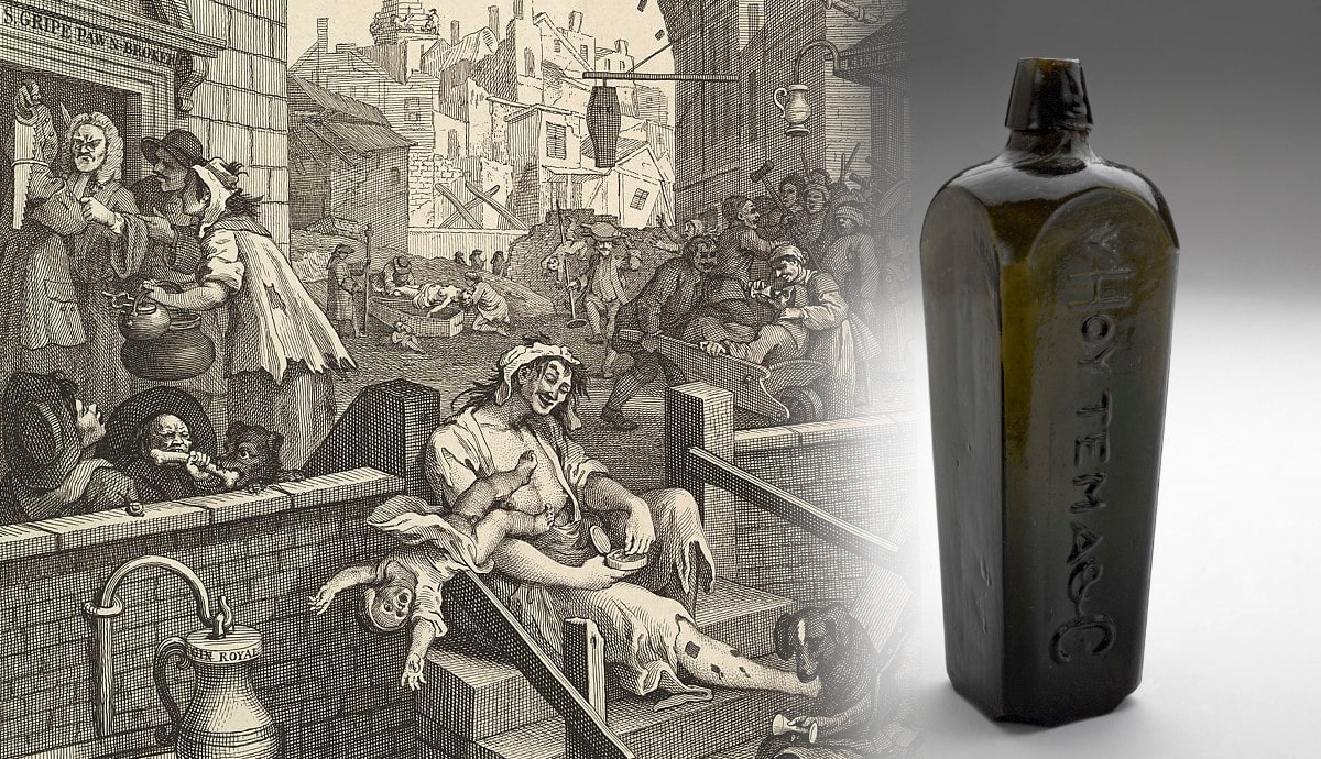 gin bottle london craze drawing