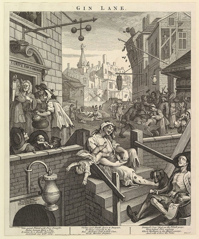gin lane william hogarth drawing