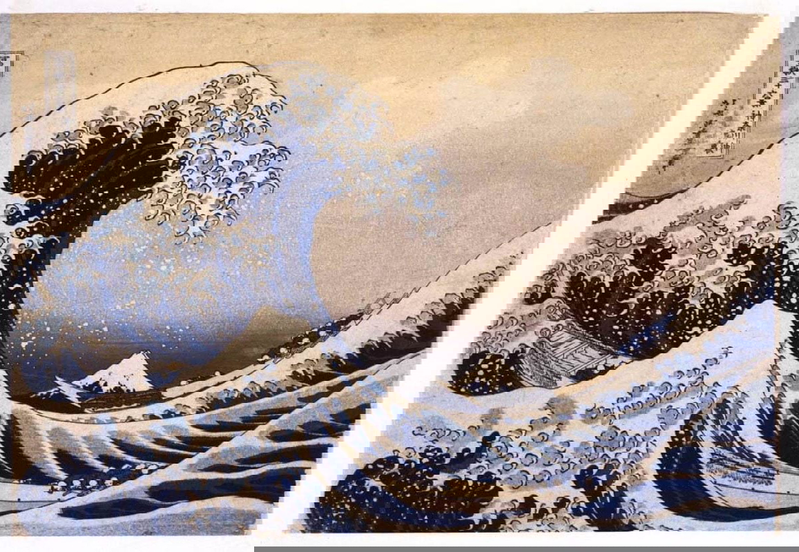 hokusai great wave woodblock print edo japan