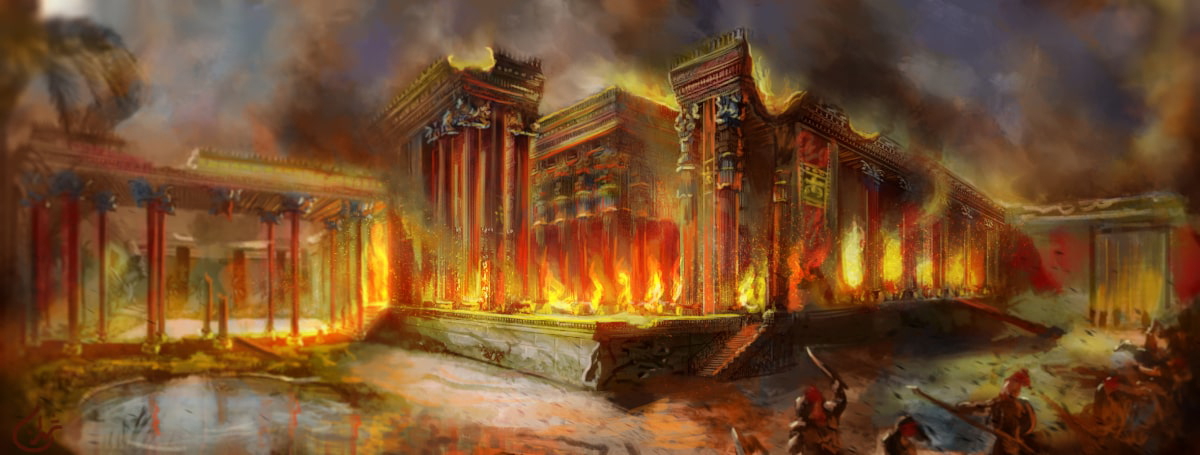 ircss burning persepolis digital art