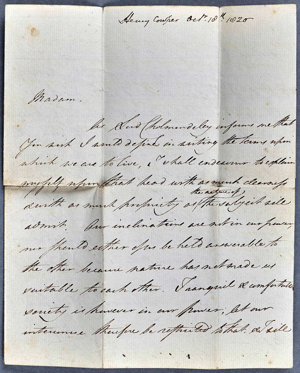 letter george iv princess caroline 1796