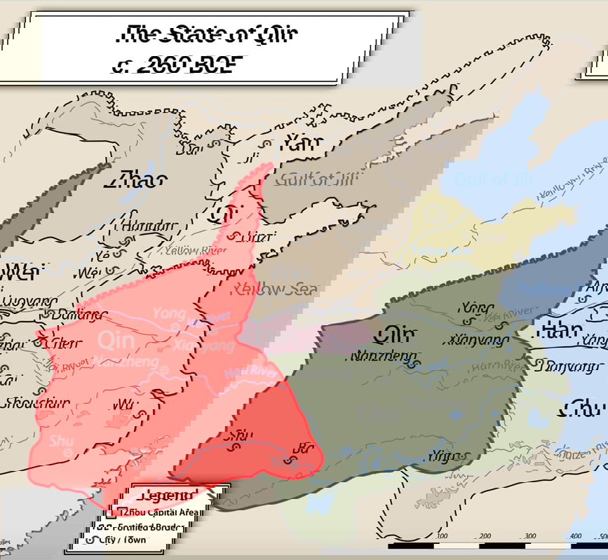 map warring states period 260 BCE