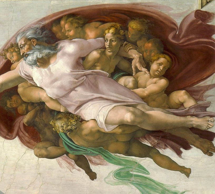 michelangelo creation adam woman detail