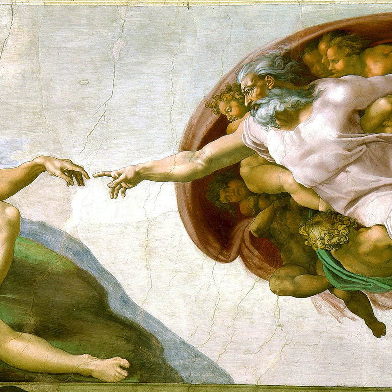 michelangelo creation of adam detail