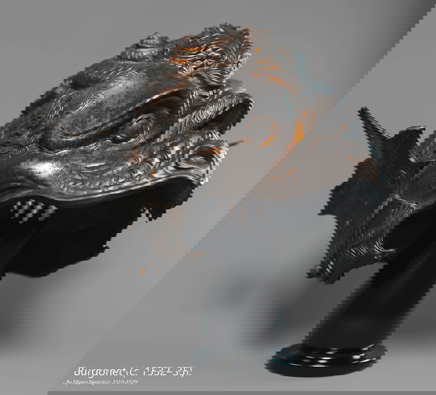 negroli medieval armor dragon helmet