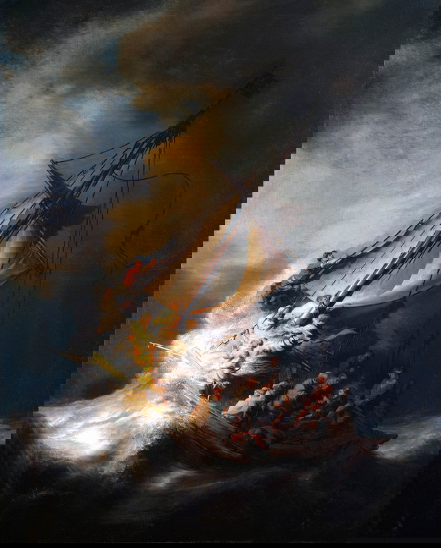 rembrandt's painting storm sea