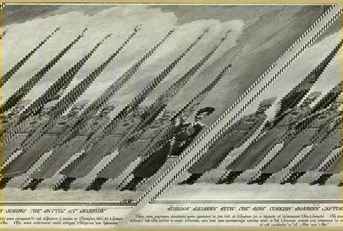 russian soldiers nine ottoman banners fall erzurum
