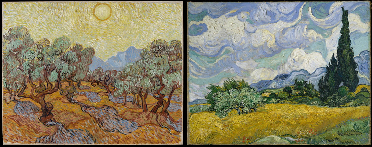 vincent van gogh olive trees with yellow sky and wheatfield cypresses