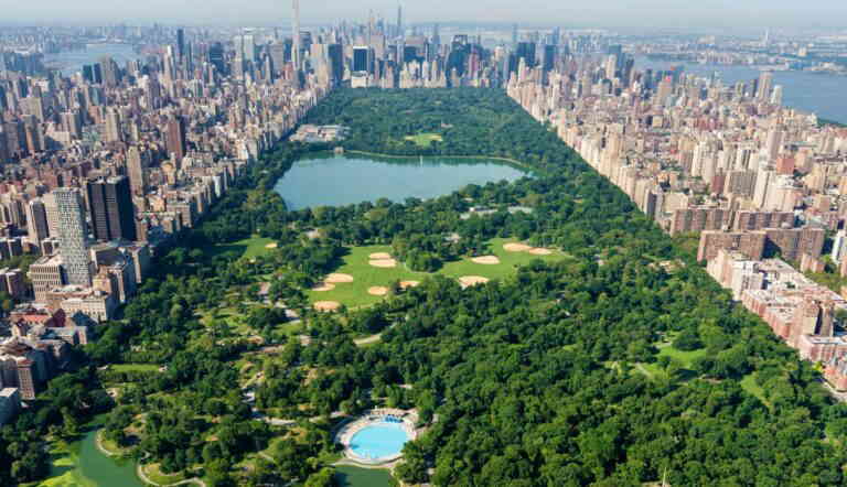 central park aerial view greensward plan