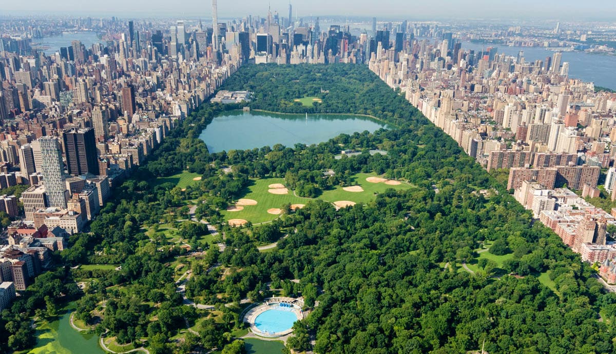 central park aerial view greensward plan